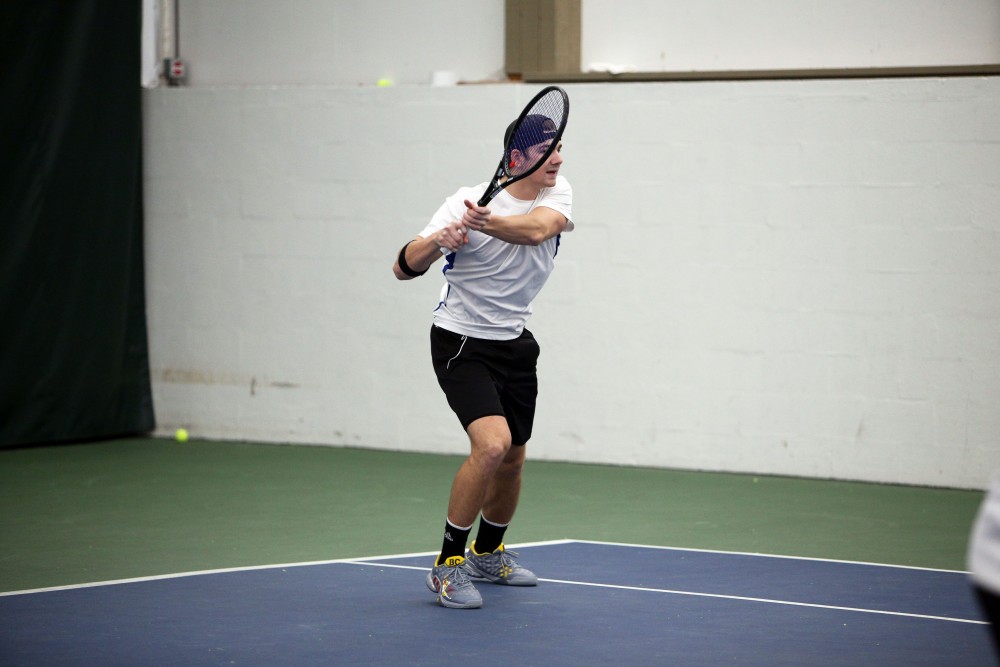 GVL / Emily Frye 
Junior Zach Phillips against Davenport University on Friday Feb. 19, 2016.