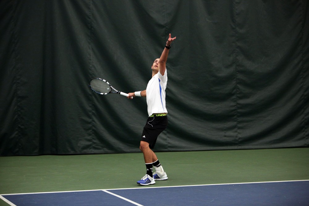 GVL / Emily Frye 
Sophomore Alex van de Steenoven against Davenport University on Friday Feb. 19, 2016.