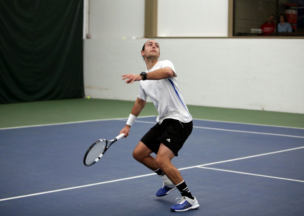 GVL / Emily Frye 
Sophomore Alex van de Steenoven against Davenport University on Friday Feb. 19, 2016.