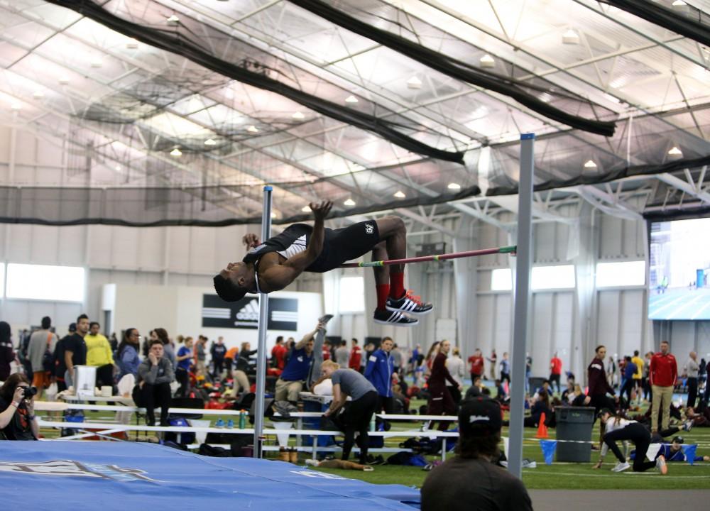 GVL / Emily Frye
Senior Tor'i Brooks takes on the high jump on Friday, Feb. 19, 2016.