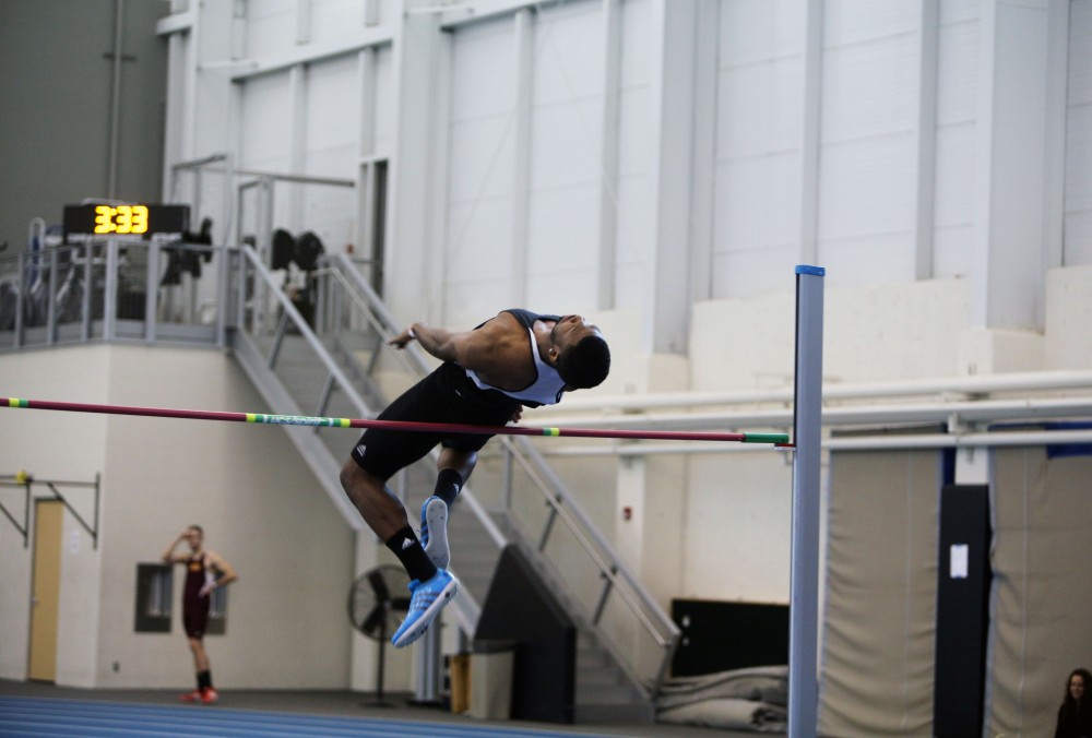 GVL / Emily Frye
Junior Brandon Bean takes on the high jump on Friday, Feb. 19, 2016.