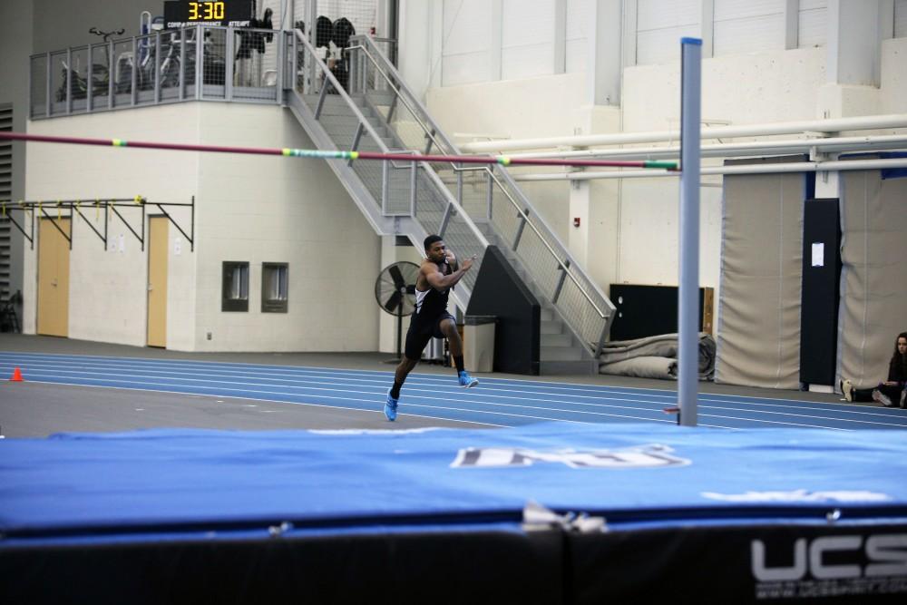 GVL / Emily Frye
Junior Brandon Bean takes on the high jump on Friday, Feb. 19, 2016.