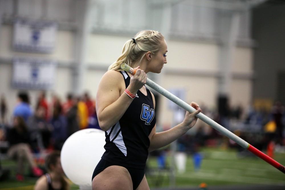 GVL / Emily Frye
Senior Krista Nauseda prepares to take on the pole vault on Friday, Feb. 19, 2016.