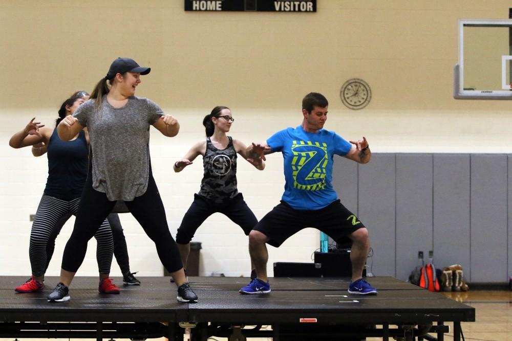 GVL / Emily Frye 
Grand Valley State Rec center hosts a free Zumba night on Wednesday Feb. 24, 2016.