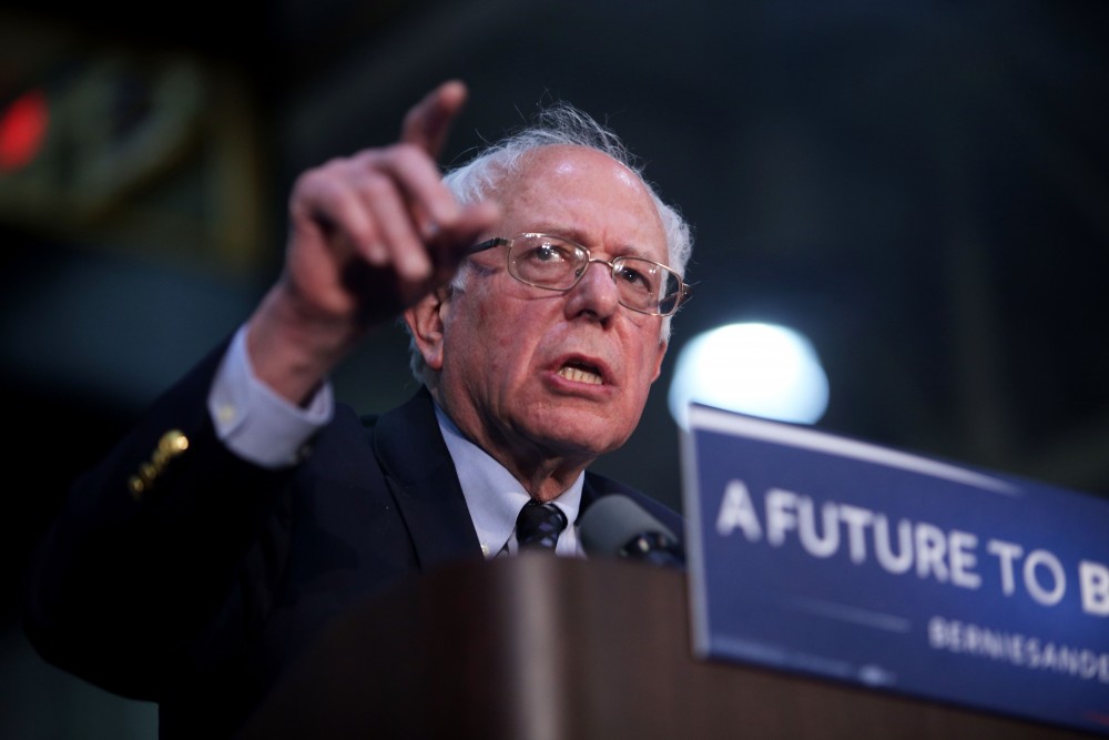 GVL / Emily Frye
Democratic Presidential Candidate Bernie Sanders makes a last minute stop at Grand Valley State University on Friday Mar. 4, 2016. Sanders is trying to pull all of his supporters to the voting polls before Tuesday's primary election. 