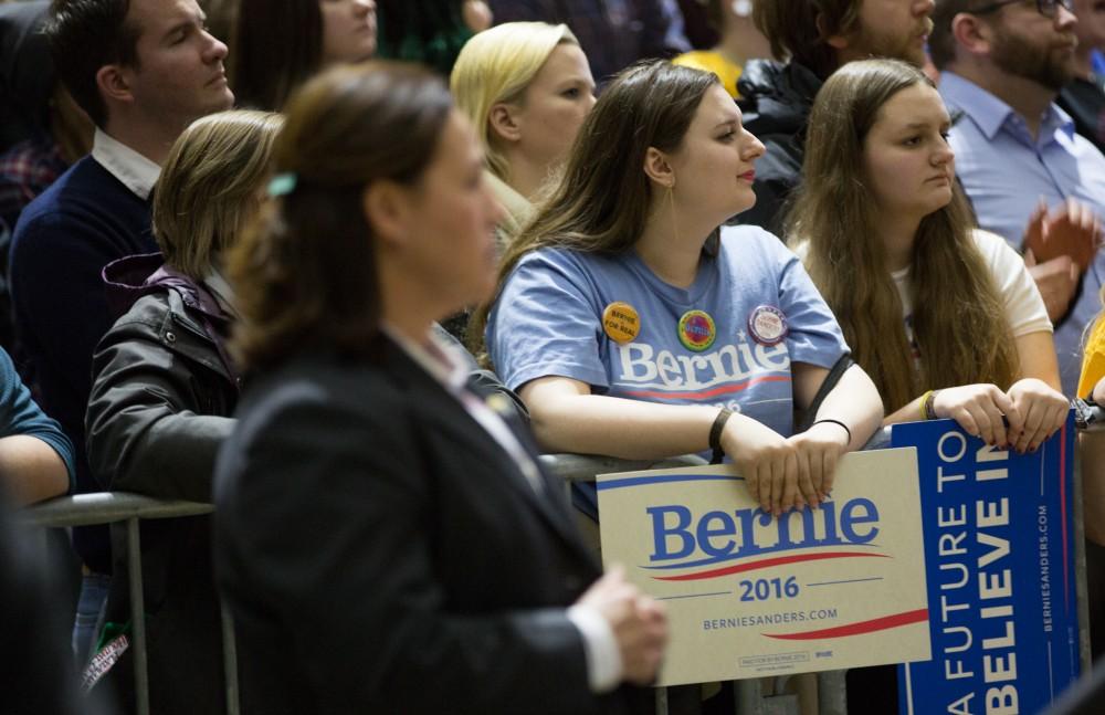 GVL / Kevin Sielaff - United States Senator and Democratic presidential hopeful Bernie Sanders speaks on Wednesday, March 2, 2016 at Michigan State University's Breslin Student Events Center.