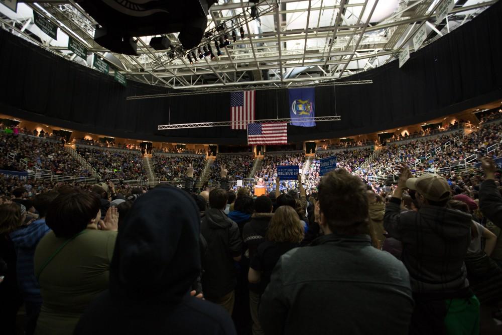 GVL / Kevin Sielaff - United States Senator and Democratic presidential hopeful Bernie Sanders speaks on Wednesday, March 2, 2016 at Michigan State University's Breslin Student Events Center.