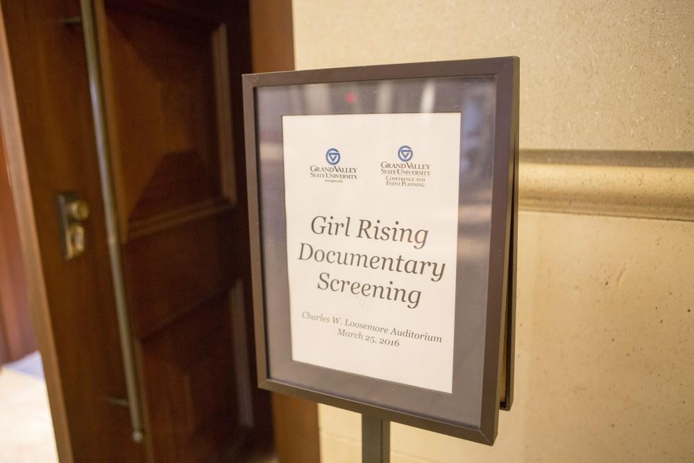 GVL / Sara Carte - Documentary screening of “Girl Rising” takes place in the DeVos Center on Friday, Mar. 25, 2016.