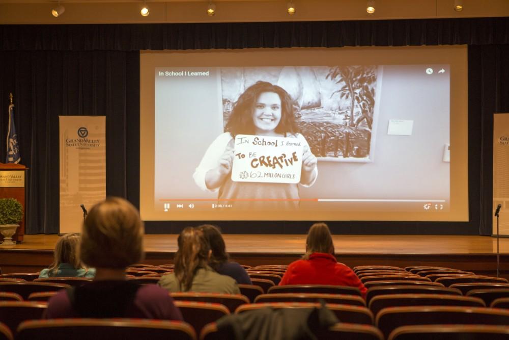 GVL / Sara Carte - Grand Valley alumni and students come to watch the documentary screening of “Girl Rising” in the DeVos Center on Friday, Mar. 25, 2016.