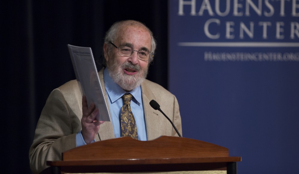 GVL / Kevin Sielaff - Alan Charles Kors, intellectual historian and Henry Charles Lea Professor of History at the University of Pennsylvania, speaks at Grand Valley's Loosemore Auditorium Wednesday, March 16, 2016. 