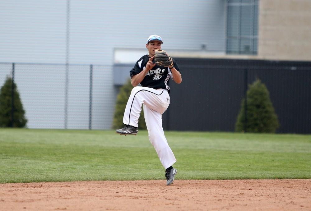 GVL / Emily Frye    
Junior Johnny Nate stops the ball in the air against Northwood University on Wednesday April 13, 2016.