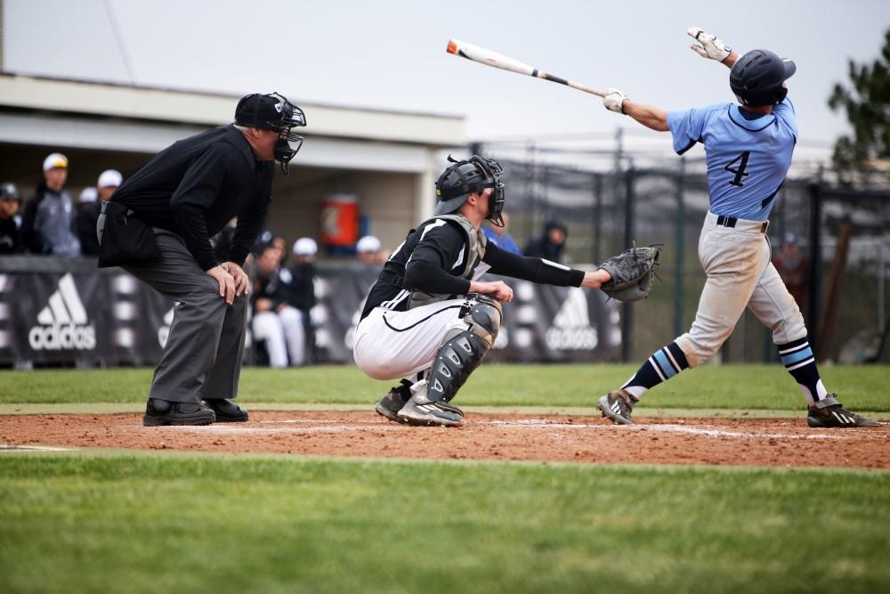 GVL / Emily Frye    
Sophomore Connor Glik against Northwood University on Wednesday April 13, 2016.