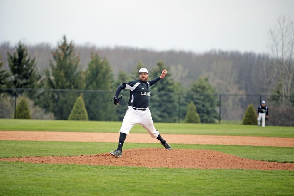 GVL / Emily Frye    
Senior Tim Tartar against Northwood University on Wednesday April 13, 2016.