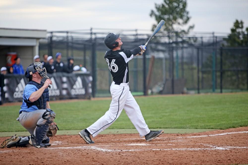 GVL / Emily Frye    
Sophomore Connor Glik steps up to the plate against Northwood University on Wednesday April 13, 2016.