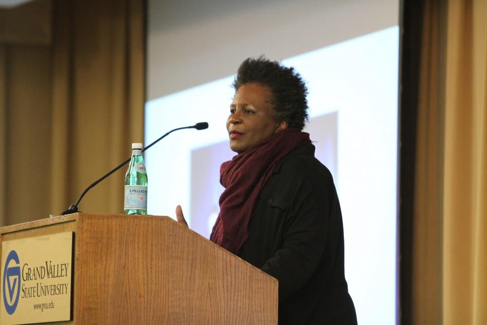 GVL / Kasey Garvelink - Claudia Rankine spoke to many students and staff on Apr. 7, 2016 on her book in Allendale. 