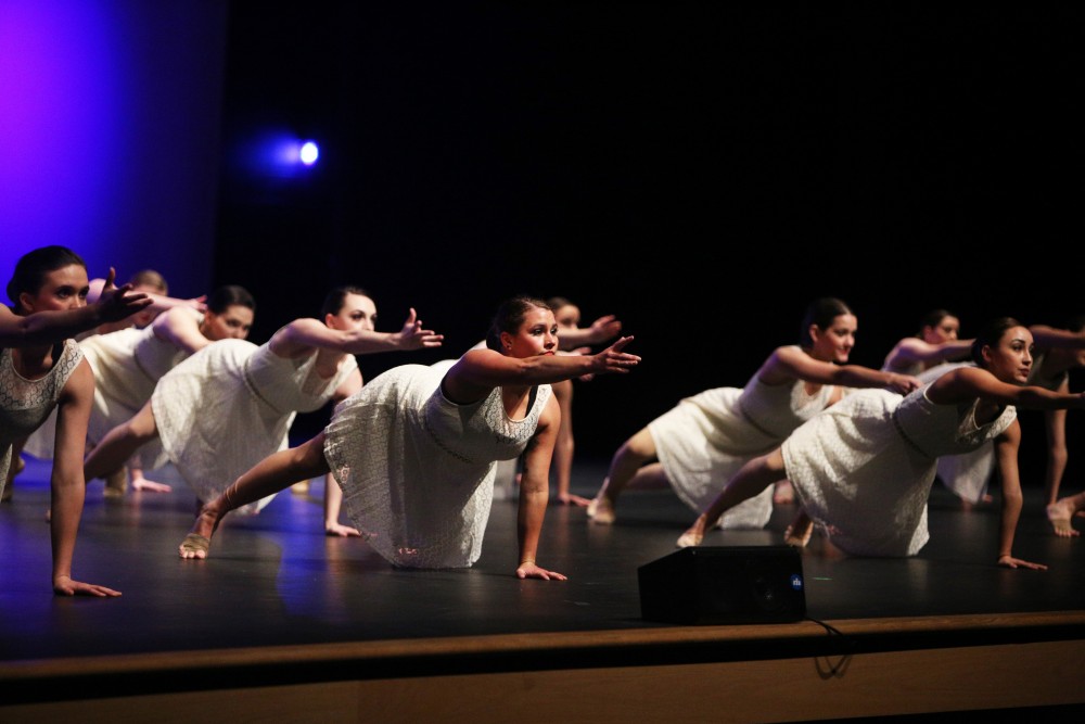 GVL / Emily Frye    
Grand Valley State University Dance Troupe recital on April 16, 2016.