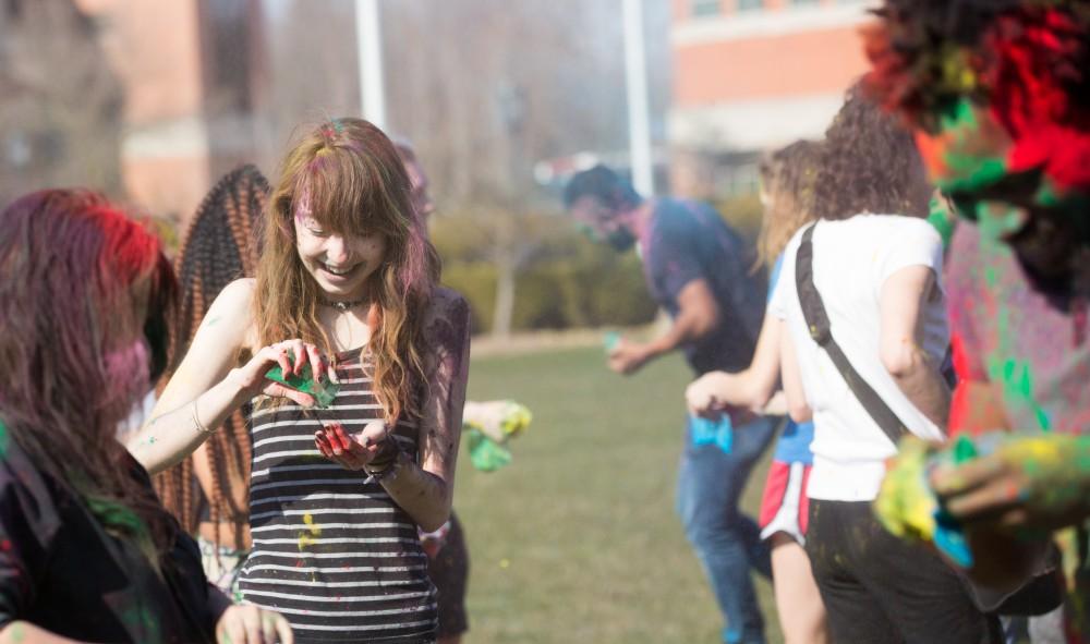 GVL / Kevin Sielaff - Grand Valley celebrates India’s spring color festival, Holi, for the first time on Friday, April 15, 2016.