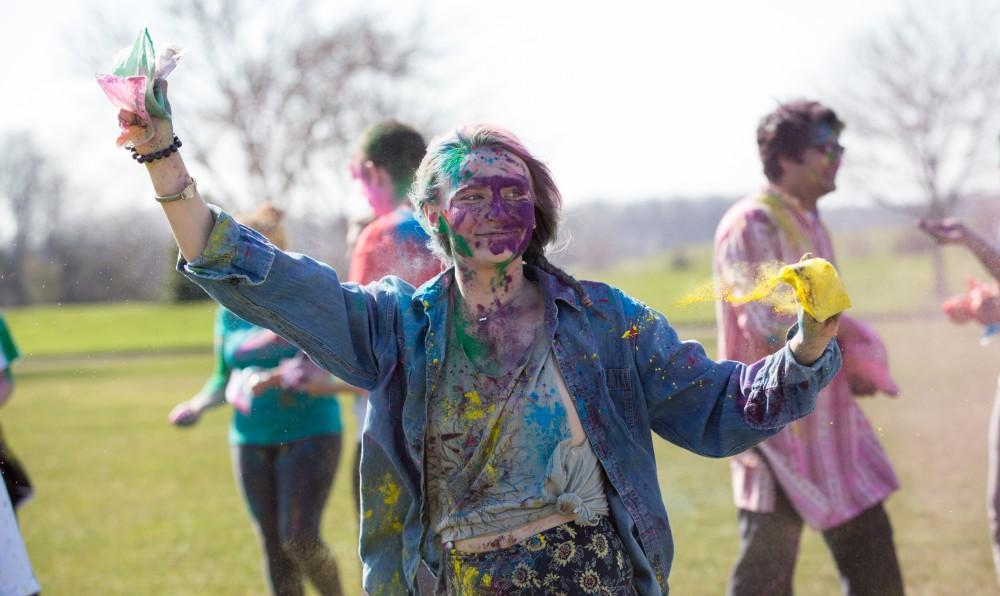 GVL / Kevin Sielaff - Grand Valley celebrates India’s spring color festival, Holi, for the first time on Friday, April 15, 2016.