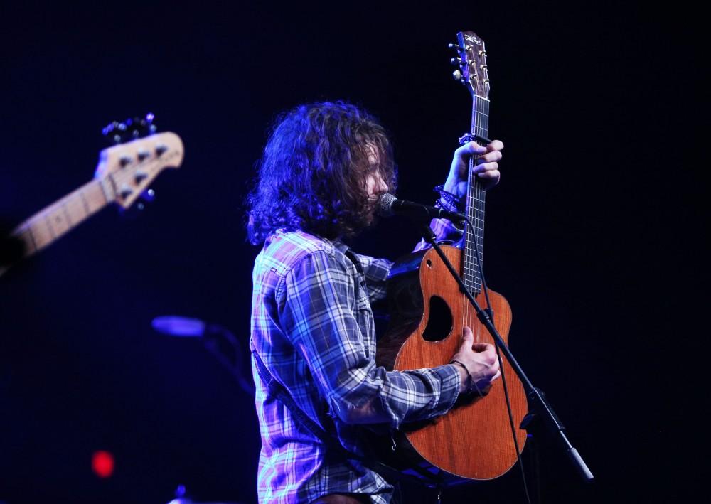 GVL / Emily Frye 
American Country Music singer Joel Crouse hits the stage at Grand Valley State University on Thursday April 7, 2016. 