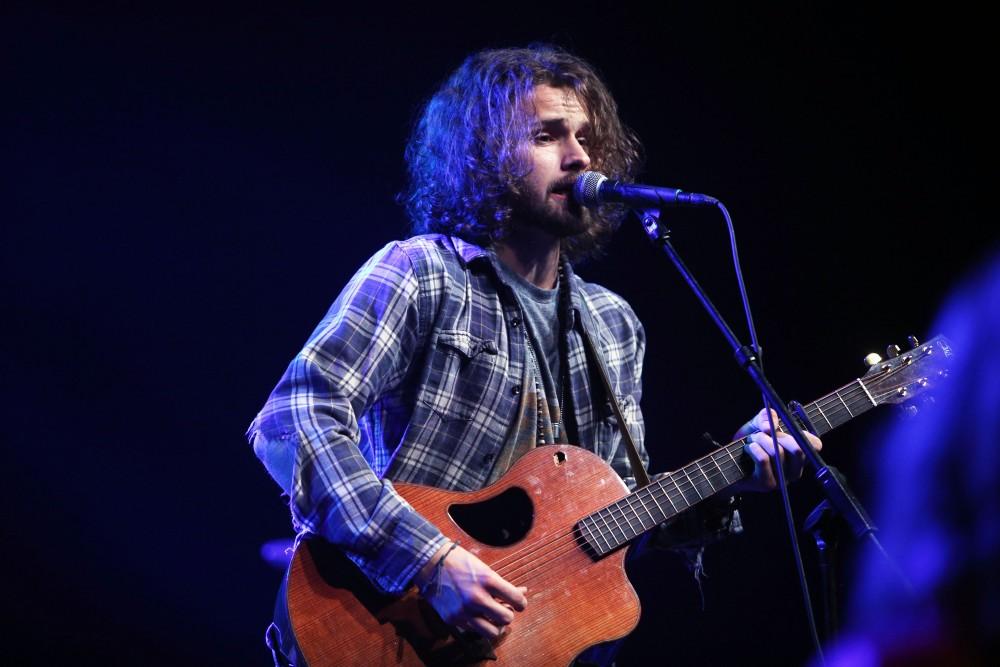 GVL / Emily Frye 
American Country Music singer Joel Crouse hits the stage at Grand Valley State University on Thursday April 7, 2016. 