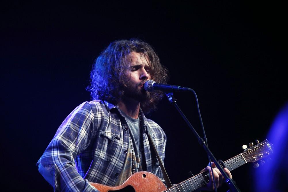 GVL / Emily Frye 
American Country Music singer Joel Crouse hits the stage at Grand Valley State University on Thursday April 7, 2016. 