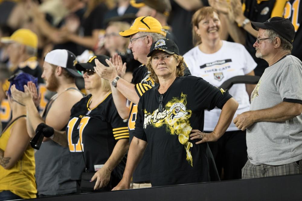 GVL/Kevin Sielaff - The Hamilton Tiger-Cats square off against the Saskatchewan Roughriders Saturday, August 20, 2016 in Hamilton, Ontario. 