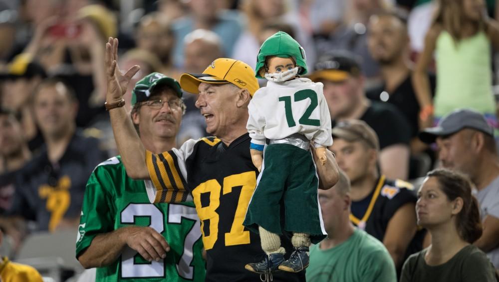 GVL/Kevin Sielaff - The Hamilton Tiger-Cats square off against the Saskatchewan Roughriders Saturday, August 20, 2016 in Hamilton, Ontario. 