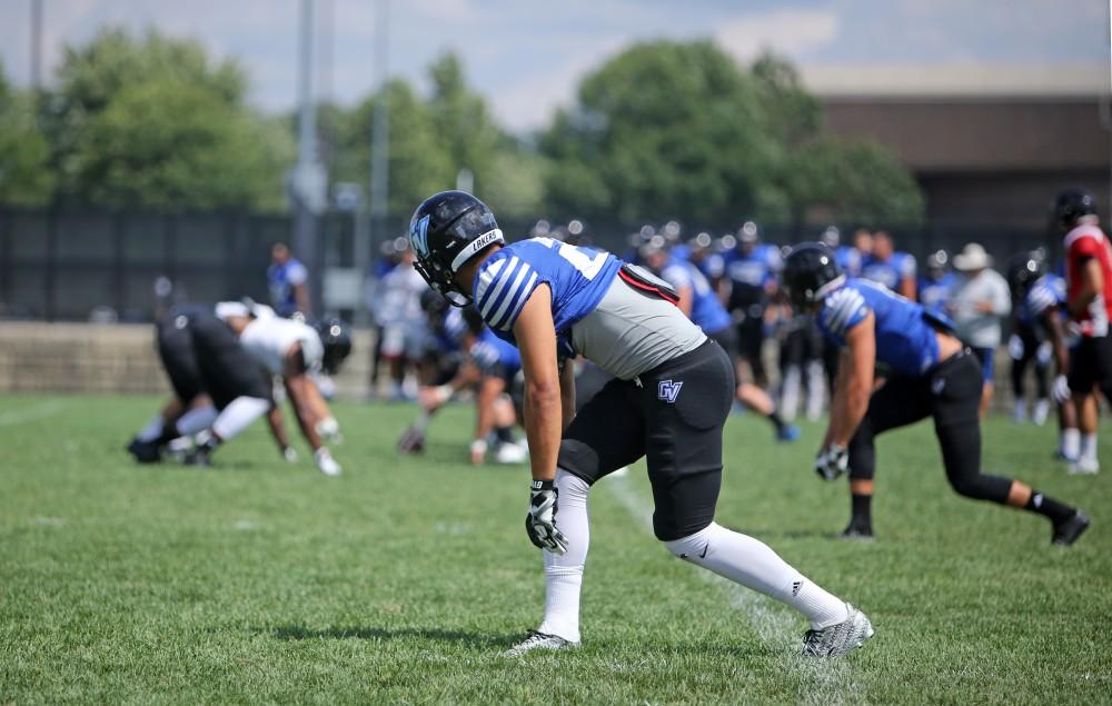 GVL / Emily Frye  
Grand Valley State Laker Football on Wednesday Aug. 17, 2016.