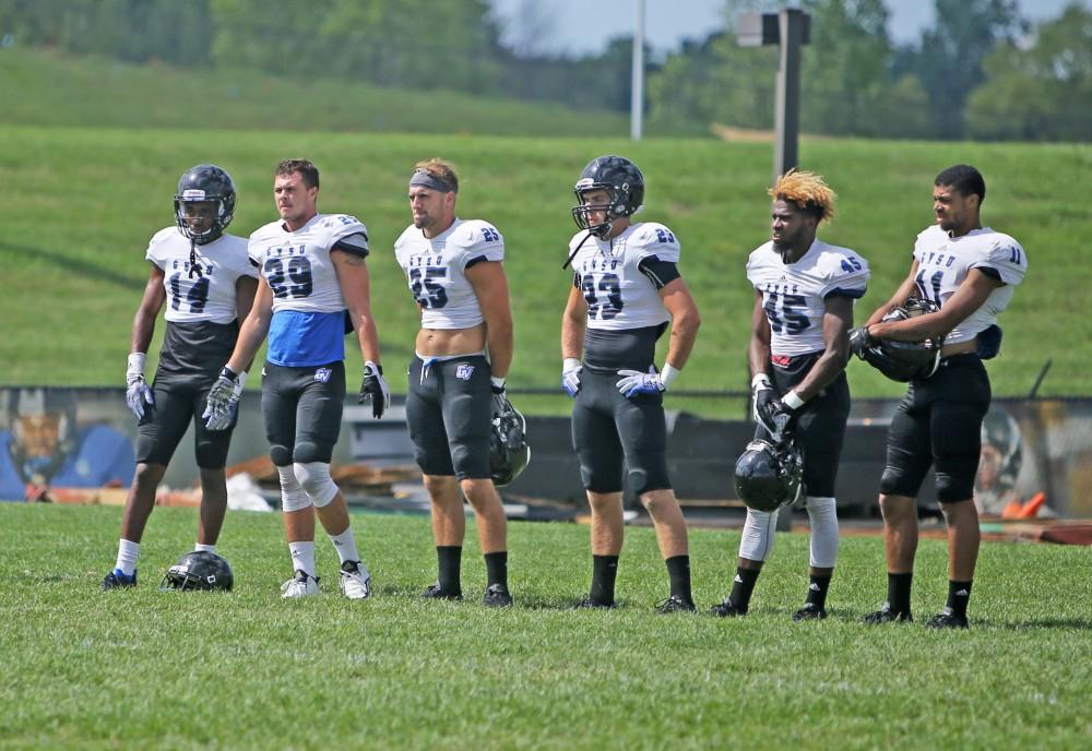 GVL / Emily Frye  
Grand Valley State Laker Football on Wednesday Aug. 17, 2016.