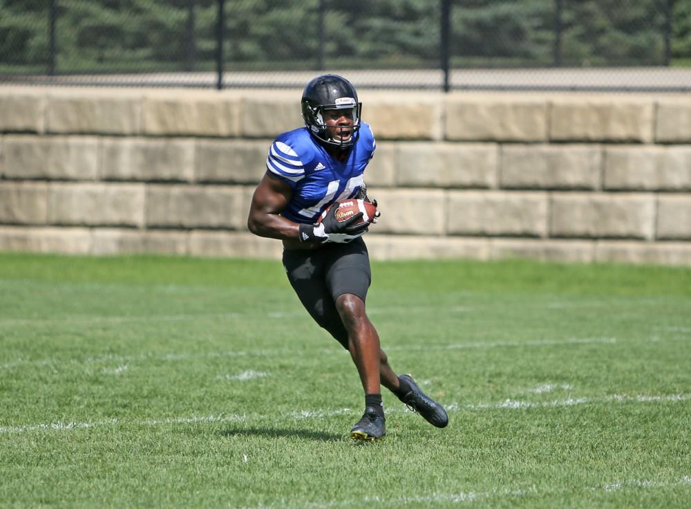 GVL / Emily Frye  
Grand Valley State Laker Football on Wednesday Aug. 17, 2016.