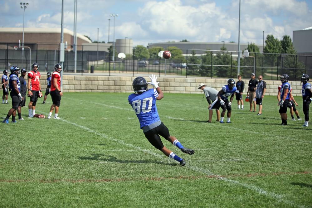 GVL / Emily Frye  
Grand Valley State Laker Football on Wednesday Aug. 17, 2016.