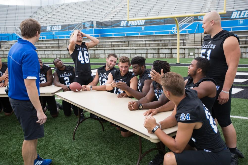 GVL / Kevin Sielaff - Grand Valley State football hosts its annual media day at Lubbers Stadium on Thursday, August 25, 2016. 