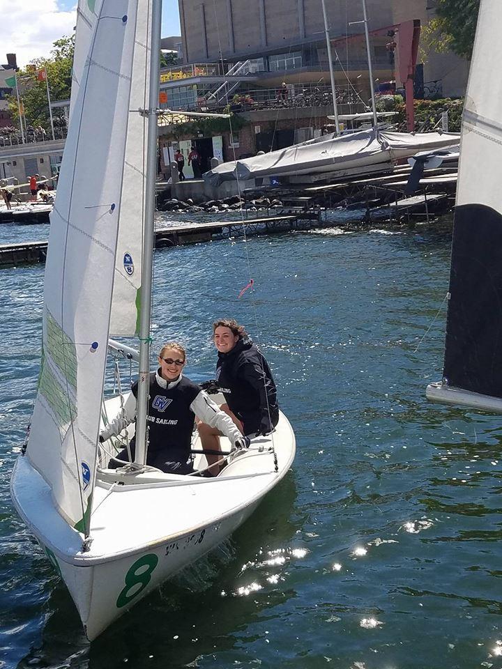 GVL / Courtesy - GVSU Club Sailing
Nichole Kievit and Kate Lynne Cavataio at the 2016 Fall Fury Regatta hosted by the Wisconsin Sailing Team.