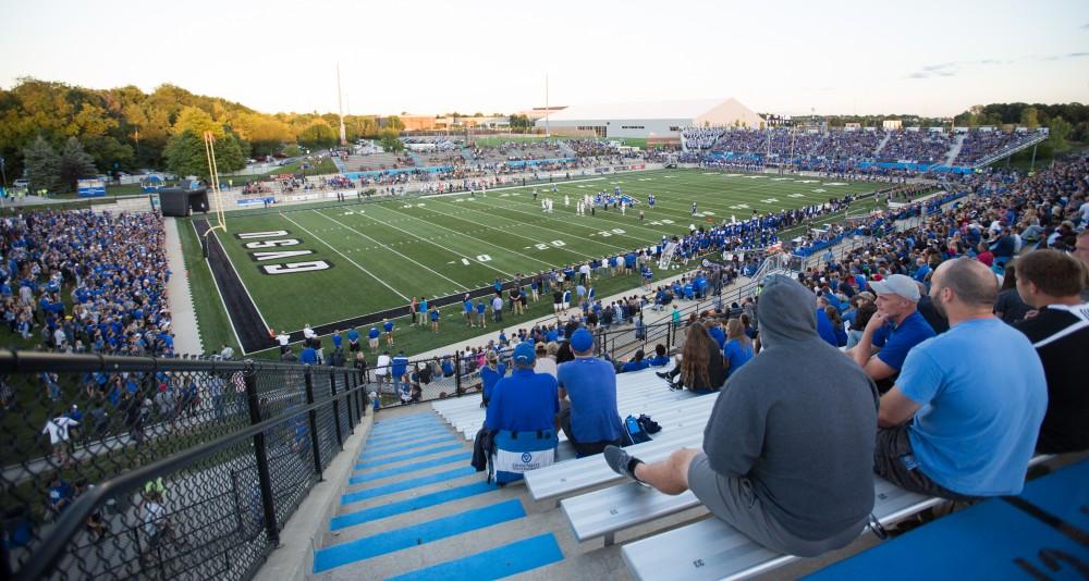 GVL/Kevin Sielaff - Grand Valley defeats Tiffin with a final score of 45-7 on Thursday, September 1, 2016 at Lubbers Stadium.