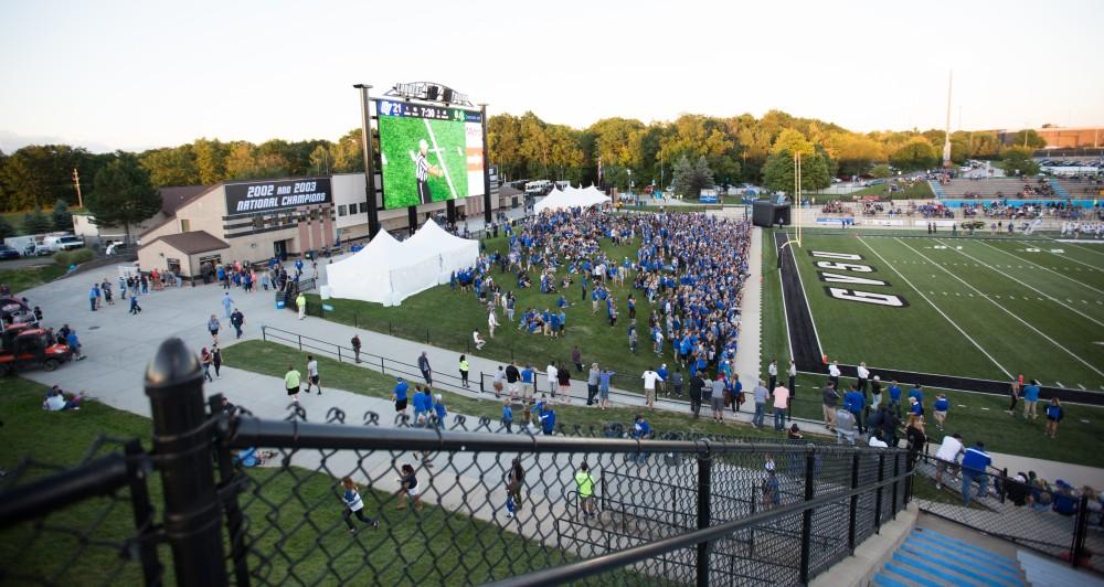 GVL/Kevin Sielaff - Grand Valley defeats Tiffin with a final score of 45-7 on Thursday, September 1, 2016 at Lubbers Stadium.