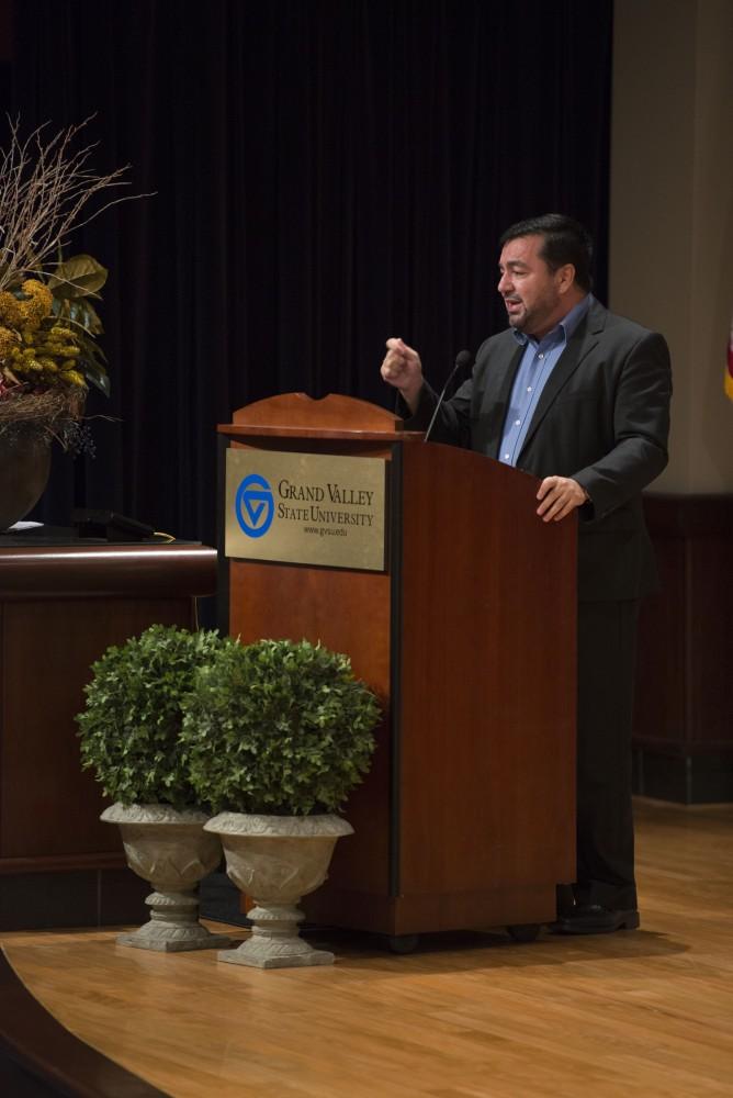 GVL / Luke Holmes - Imam Abdulah Antepli speaks in the Loosemore Auditorium Thursday, Sep. 8, 2016.