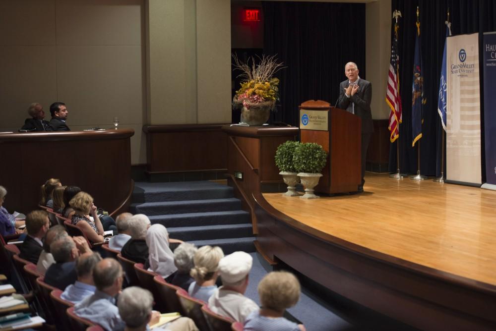 GVL / Luke Holmes - Rabbi Donniel Hartman speaks in the Loosemore Auditorium Thursday, Sep. 8, 2016.