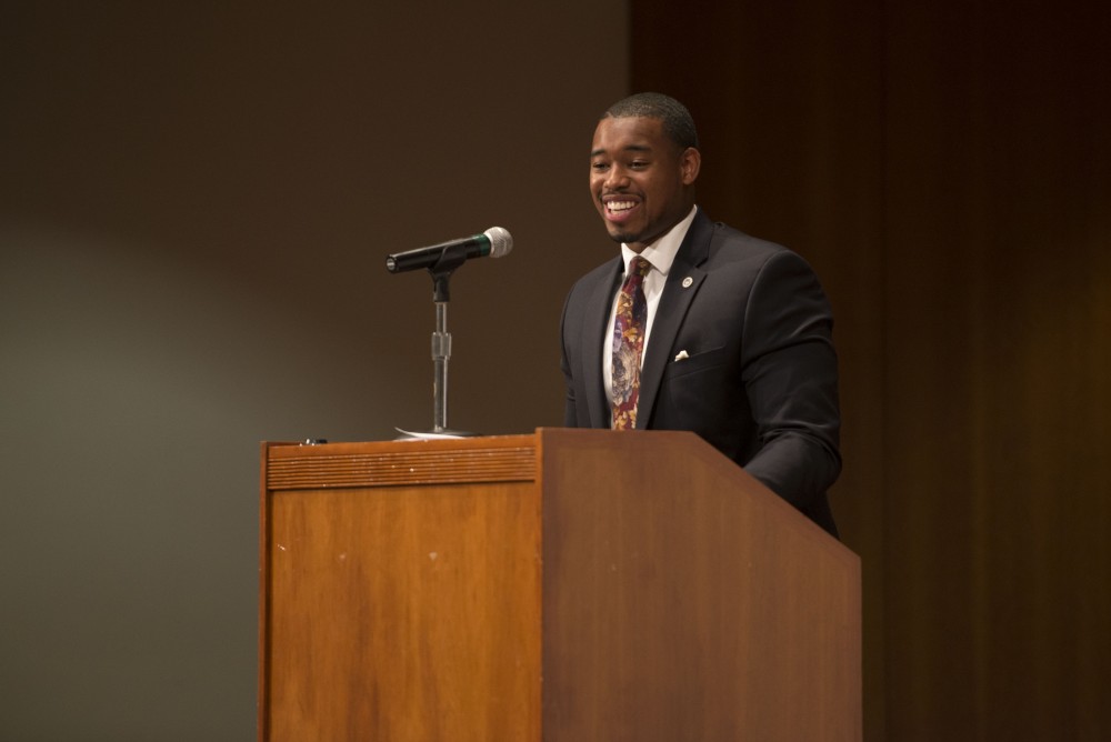 GVL / Luke Holmes - Leighton Watson held a lecture, The Power of Student Voices, in the Cook-DeWitt Center Monday, Sept. 26, 2016.