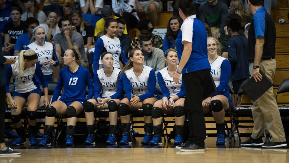 GVL/Kevin Sielaff - The Lakers sweep the Cavaliers of Walsh University Saturday, Sept. 24, 2016 in Allendale.