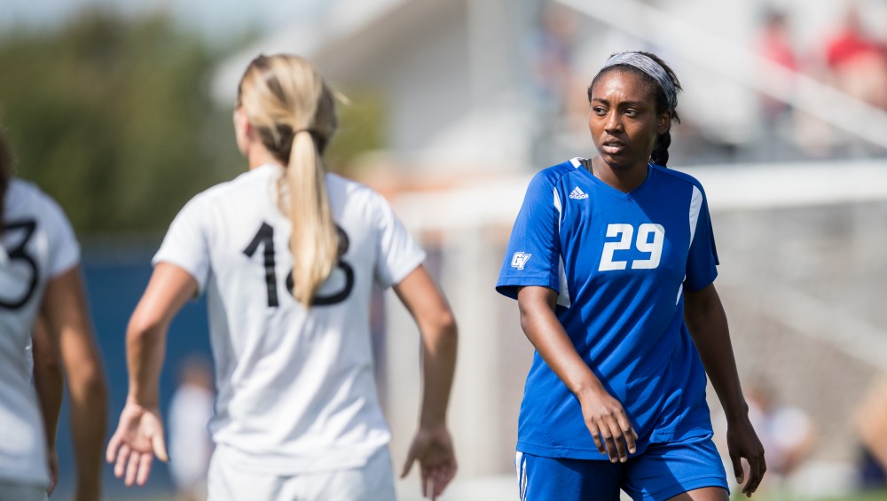 GVL/Kevin Sielaff - Alexis Dandridge (29). The Lakers defeat the Panthers of Ohio Dominican with a final score of 4-0 on Sunday, Sept. 18, 2016 in Allendale.