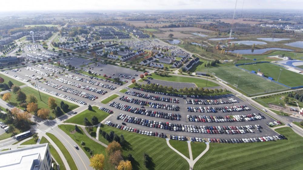 GVL / Kevin Sielaff - Parking lot H pictured from above on Wednesday, Oct. 19, 2016.