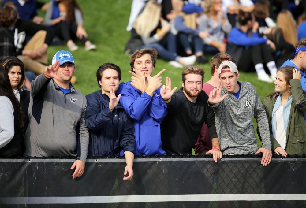 GVL / Emily Frye
Grand Valley student fans during the game against Truman State on Saturday Oct. 15, 2016.