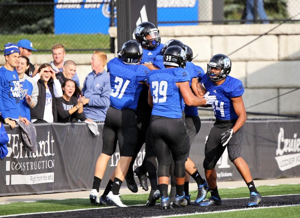 GVL / Emily Frye
Grand Valley touchdown during the game against Truman State on Saturday Oct. 15, 2016.