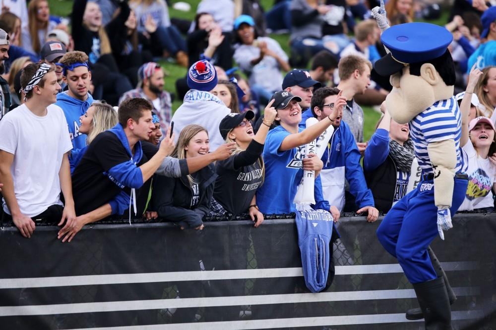 GVL / Emily Frye
Grand Valley student fans during the game against Truman State on Saturday Oct. 15, 2016.