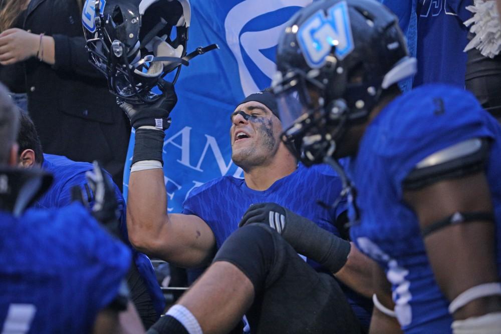 GVL / Emily Frye
Dylan Carroll celebrate after the game against Truman State on Saturday Oct. 15, 2016.