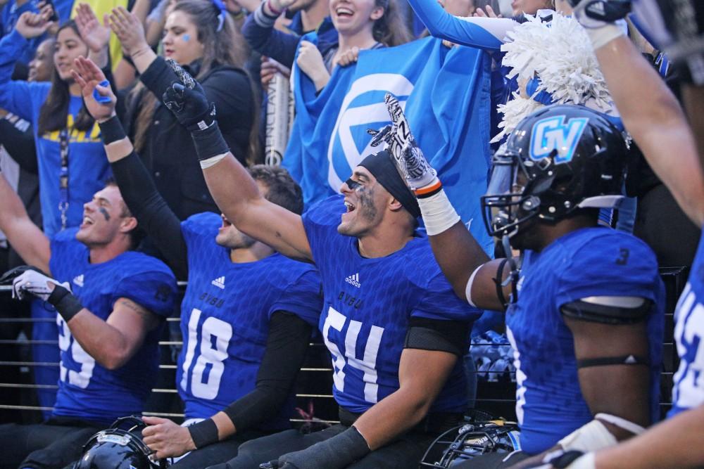 GVL / Emily Frye
Dylan Carroll celebrates after the game against Truman State on Saturday Oct. 15, 2016.