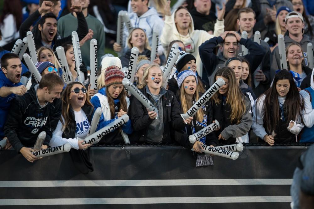 GVL/Kevin Sielaff - A record crowd of 16,889 breaks Lubbers Stadium's record. The Lakers defeat the Bulldogs of Ferris State University Saturday, Oct. 8, 2016 with a final score of 35-23 in Allendale. 