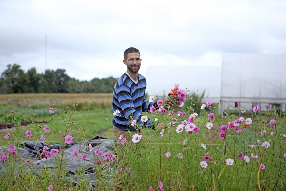 GVL / Emily Frye    
Youssef Darwich at the GVSU Sustainability Farm on Friday Sept. 30, 2016.