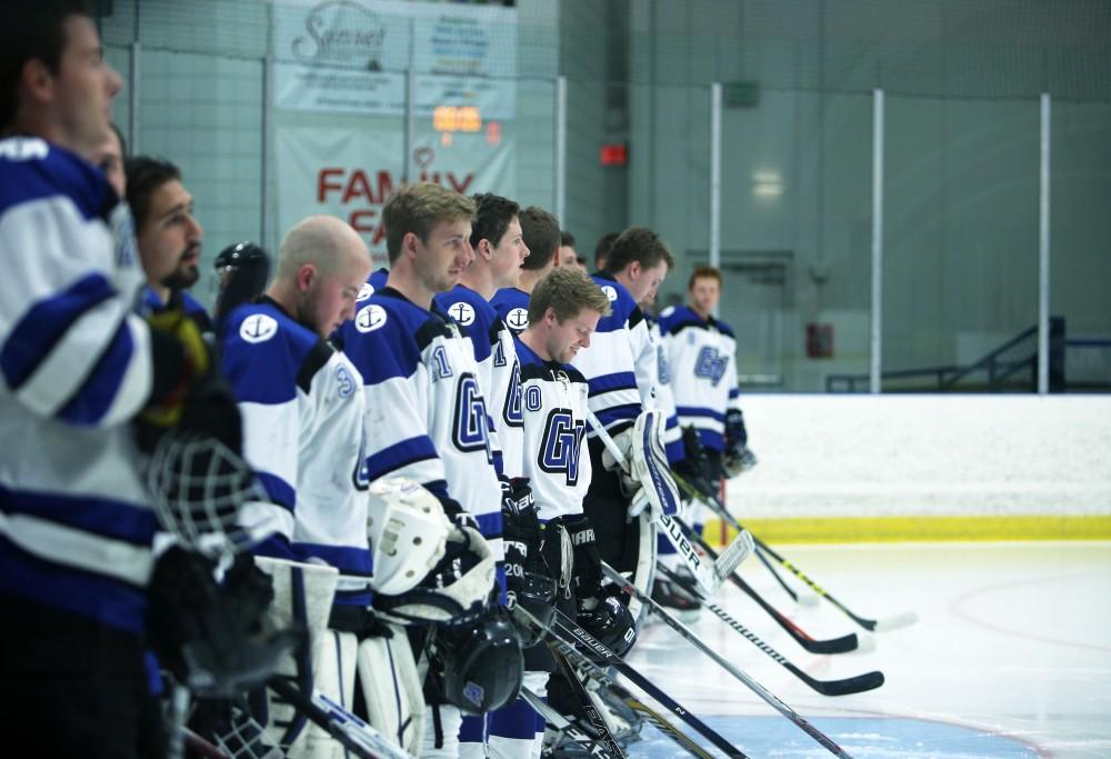 GVL / Emily Frye
Grand Valley D2 Hockey on Friday Oct. 7, 2016 against Rochester College.