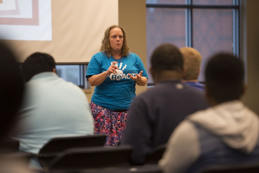 GVL / Luke Holmes - “It’s On Us: Champions of Change Kickoff” was held in the Pere Marquette room on Friday, Oct. 7, 2016.